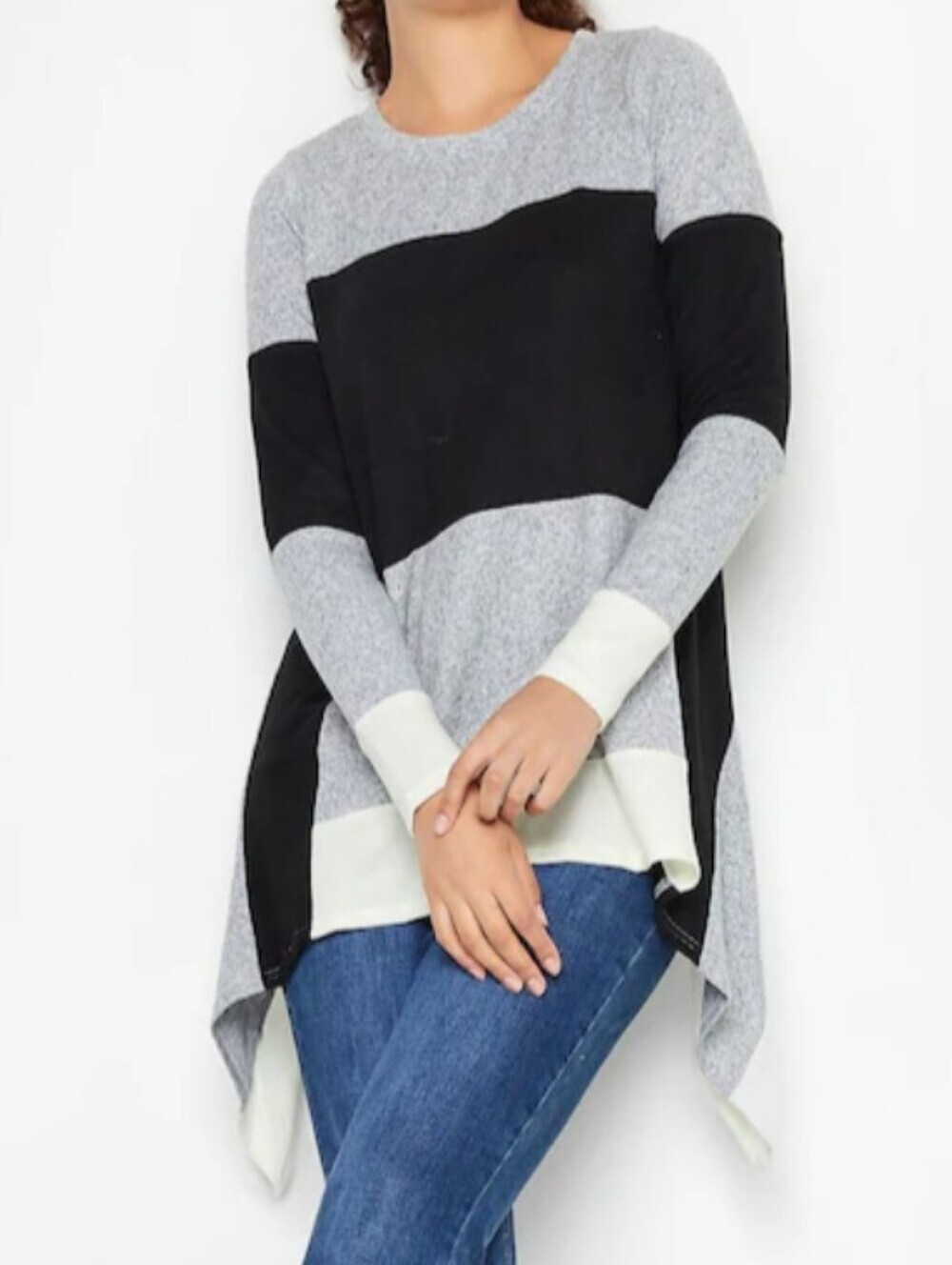 long tall sally Colorblock Tunic Sweater Long Sleeve Size 18-20 NEW